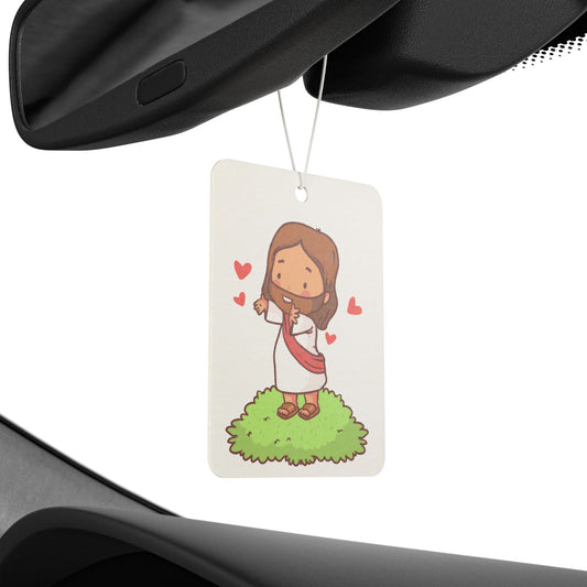 Cute Jesus Car Air Freshener, Religious Gift, Car Decor, Christian Air Freshener, Heartwarming Car Accessory