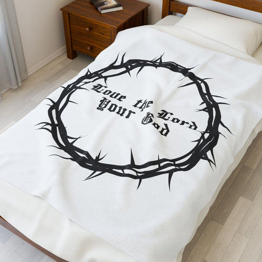 Christian Themed Velveteen Plush Blanket - Cozy Home Decor for Faith, Love, Gifts, Religious Celebration, Church Events