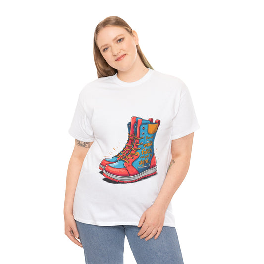 Combat boot walk by faith Unisex Heavy Cotton Tee
