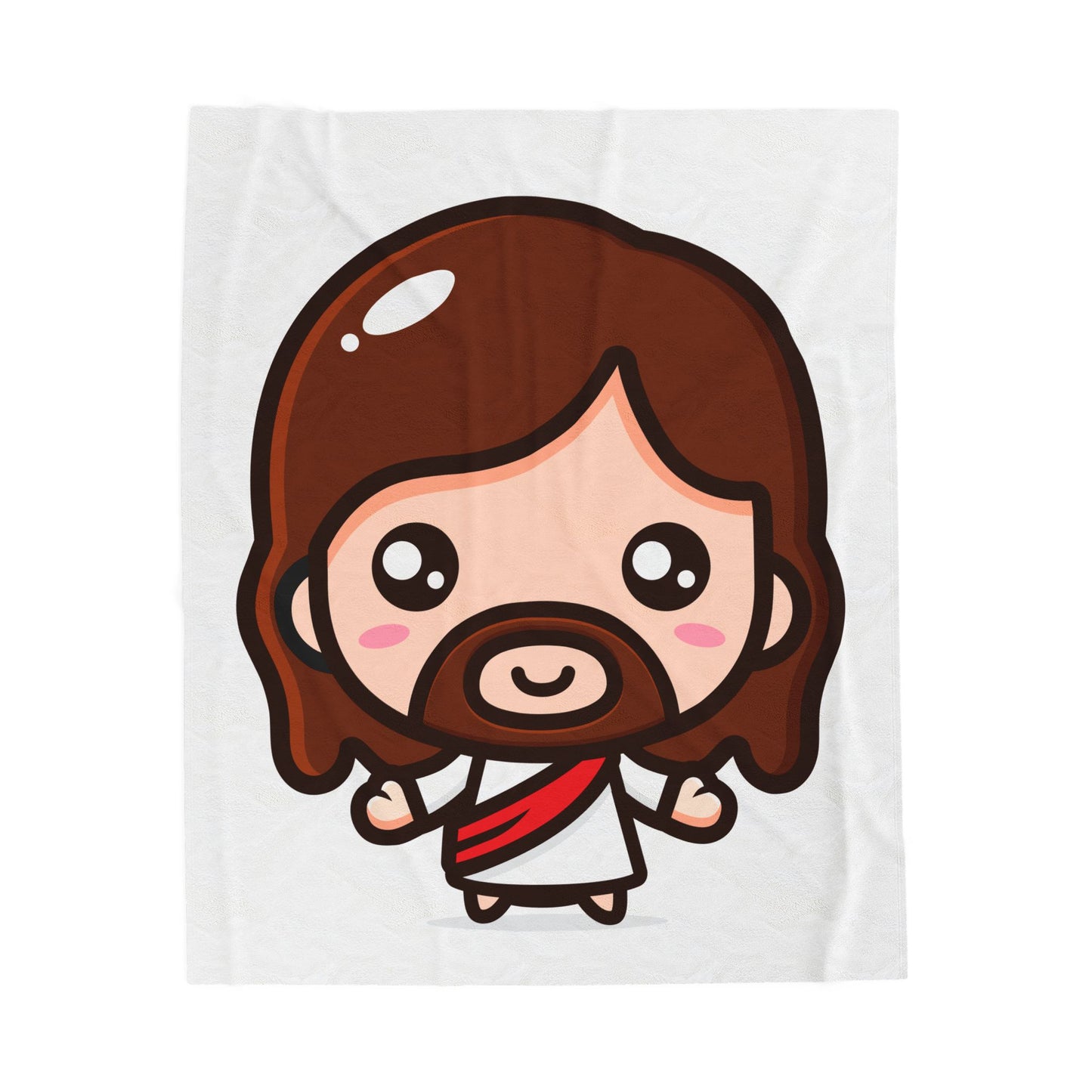 Charming Jesus Velveteen Plush Blanket, Cozy Gift for Kids, Christian Decor, Soft Throw for Holidays, Cute Plush Blanket