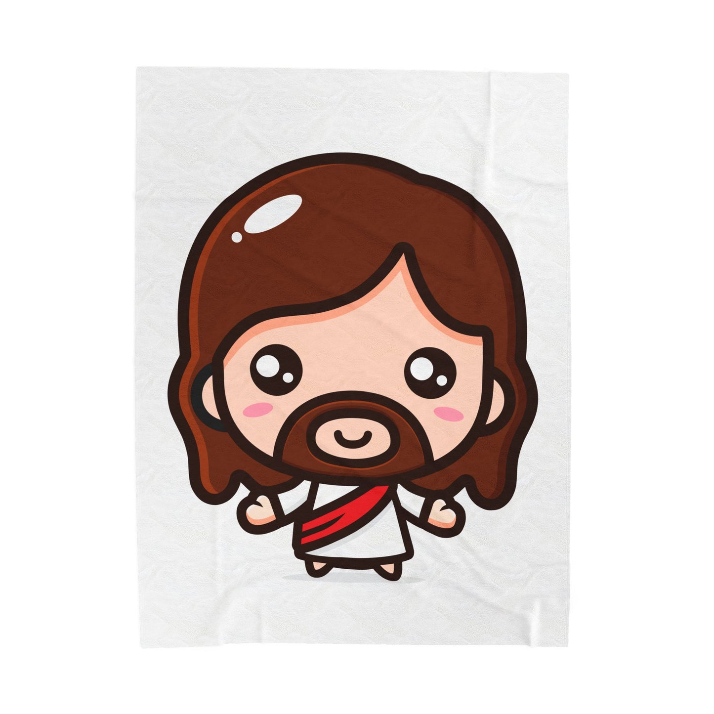 Charming Jesus Velveteen Plush Blanket, Cozy Gift for Kids, Christian Decor, Soft Throw for Holidays, Cute Plush Blanket
