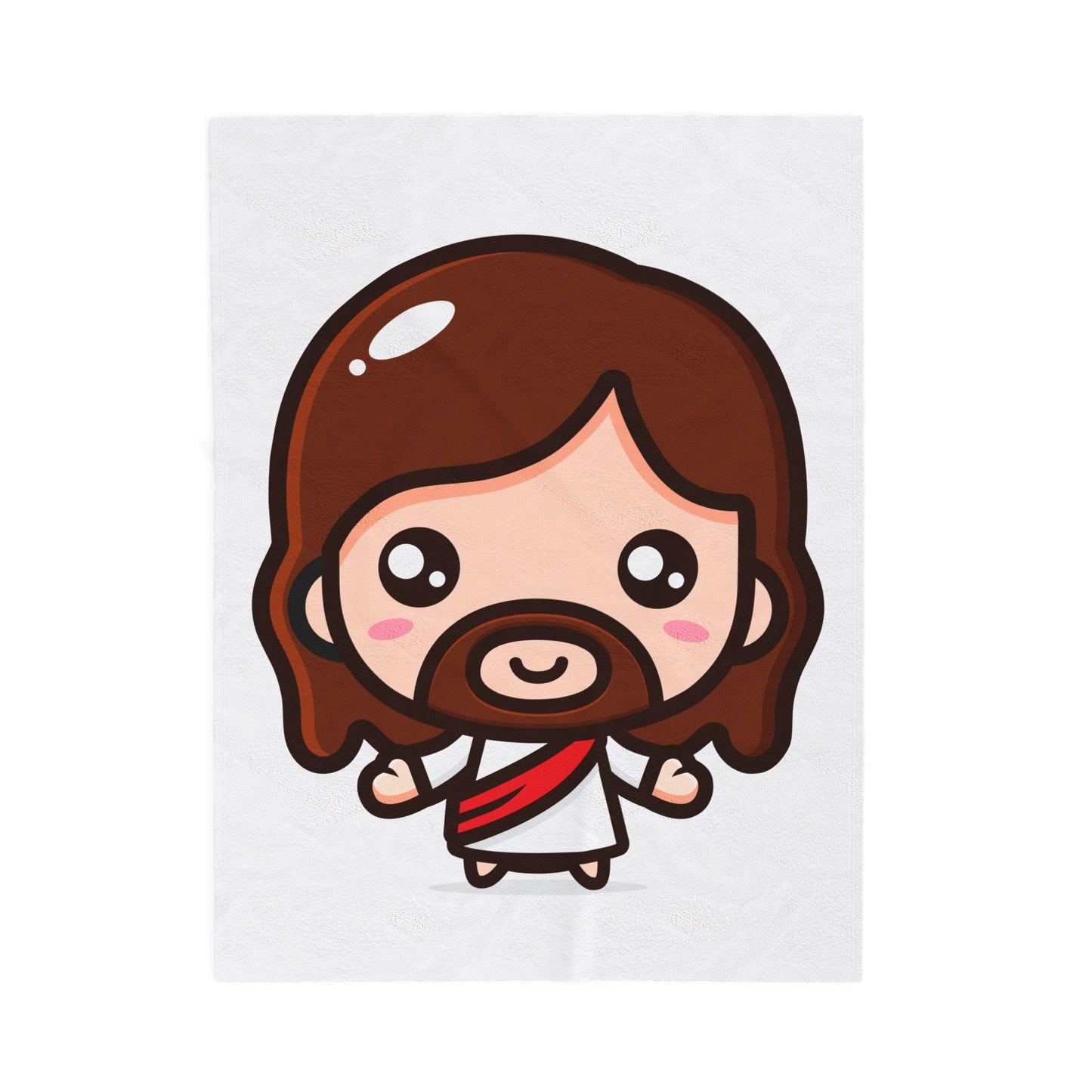 Charming Jesus Velveteen Plush Blanket, Cozy Gift for Kids, Christian Decor, Soft Throw for Holidays, Cute Plush Blanket